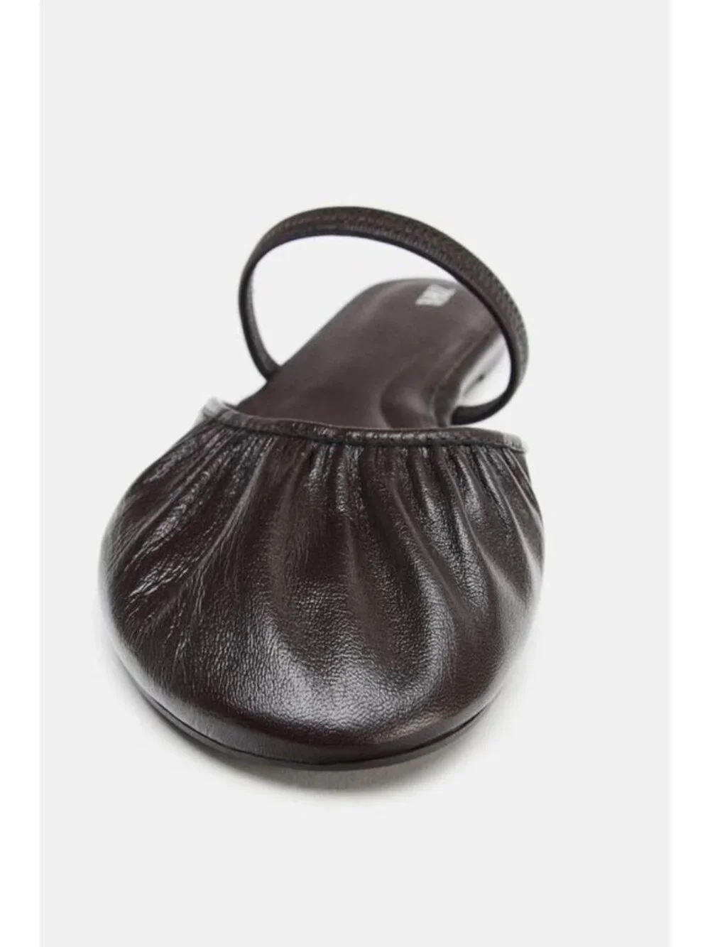 ZARA LEATHER SLINGBACK BALLET FLATS - Picture 5 of 6